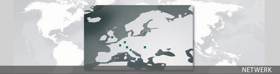 Eine Karte zeigt durch Makierungen die Standorte der Niederlassungen.